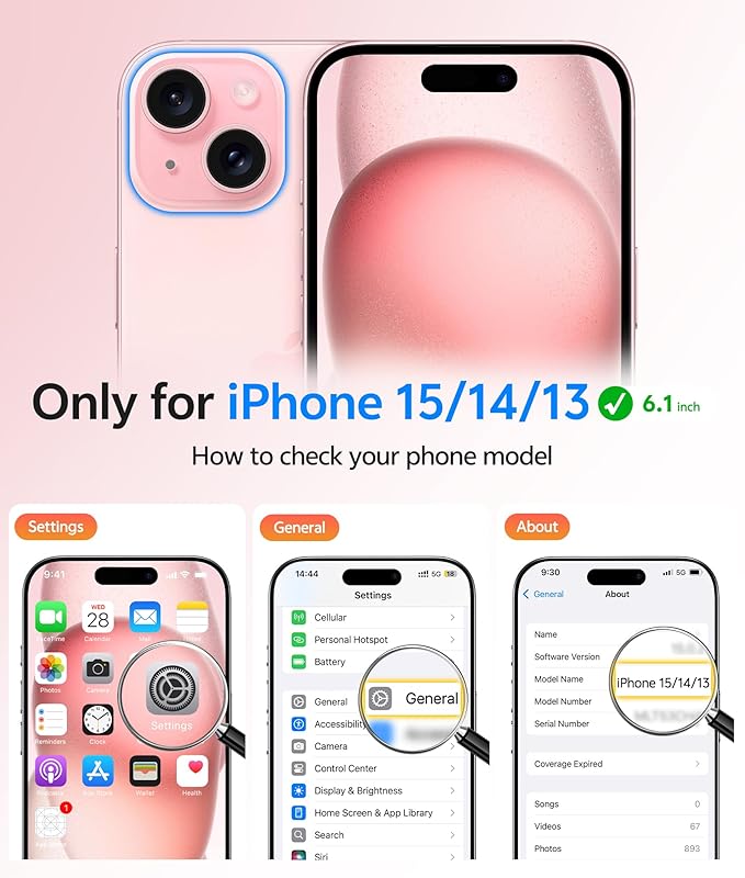 [Compatible with Magsafe] Translucent Matte Cases with [Screen Protector] Military Grade Shockproof Protective Phone Cover - Light Pink