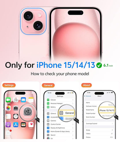 [Compatible with Magsafe] Translucent Matte Cases with [Screen Protector] Military Grade Shockproof Protective Phone Cover - Light Pink
