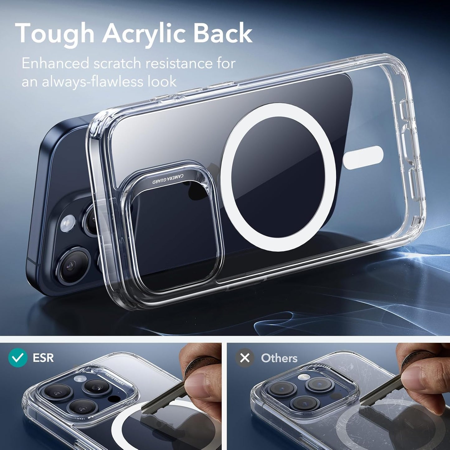 Compatible with MagSafe, Military-Grade Protection, Yellowing Resistant, Scratch-Resistant Back, Magnetic Phone Case for iPhone 15 Pro Max, Classic Series, Clear