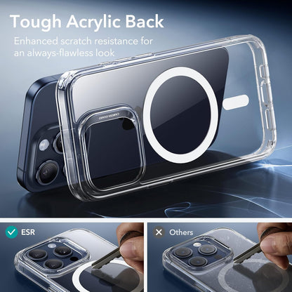 Compatible with MagSafe, Military-Grade Protection, Yellowing Resistant, Scratch-Resistant Back, Magnetic Phone Case for iPhone 15 Pro Max, Classic Series, Clear