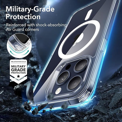Compatible with MagSafe, Military-Grade Protection, Yellowing Resistant, Scratch-Resistant Back, Magnetic Phone Case for iPhone 15 Pro Max, Classic Series, Clear